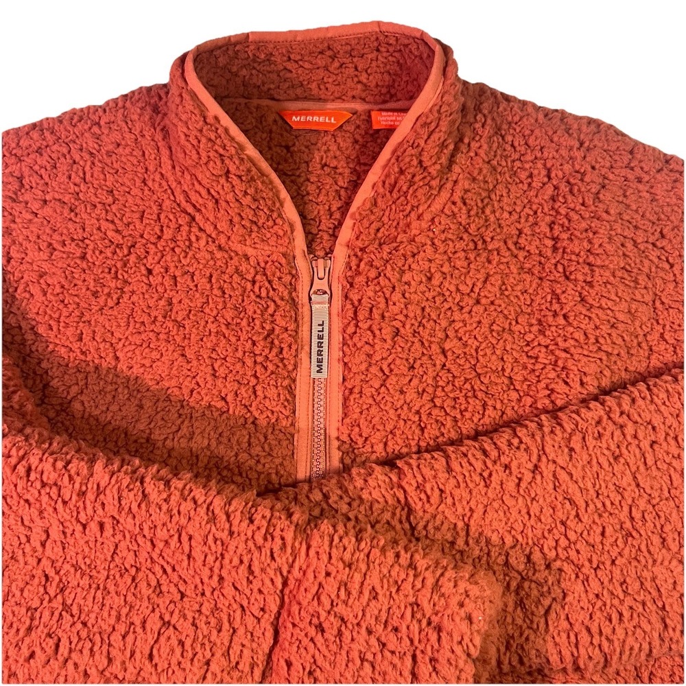 Merrill Men's Fleece Full‎ Zip Sz Small Burnt Orange EUC